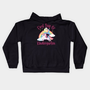 Lovely Unicorn and Rainbow | First Day of Kindergarten Kids Hoodie